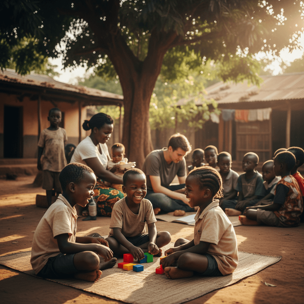 Orphaned children in a safe, caring environment