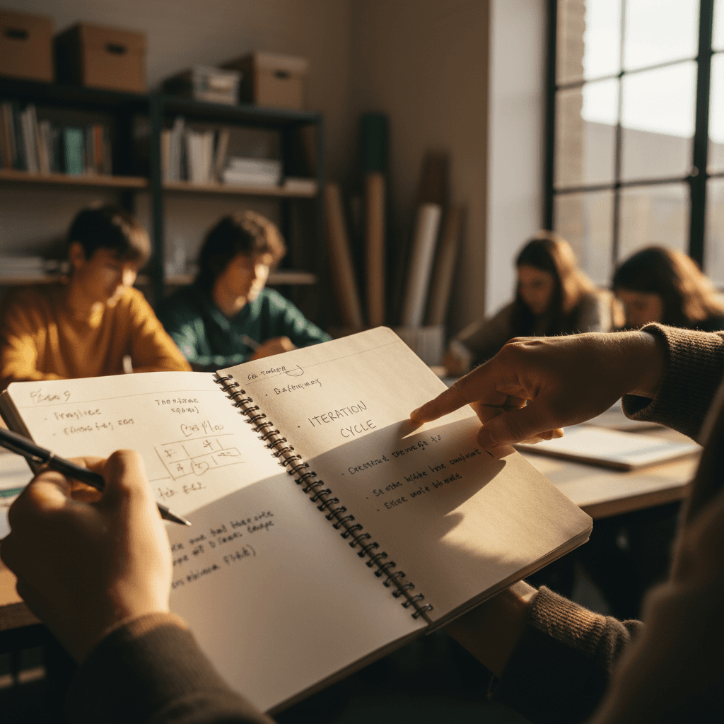 Young person learning a new skill during a mentorship session