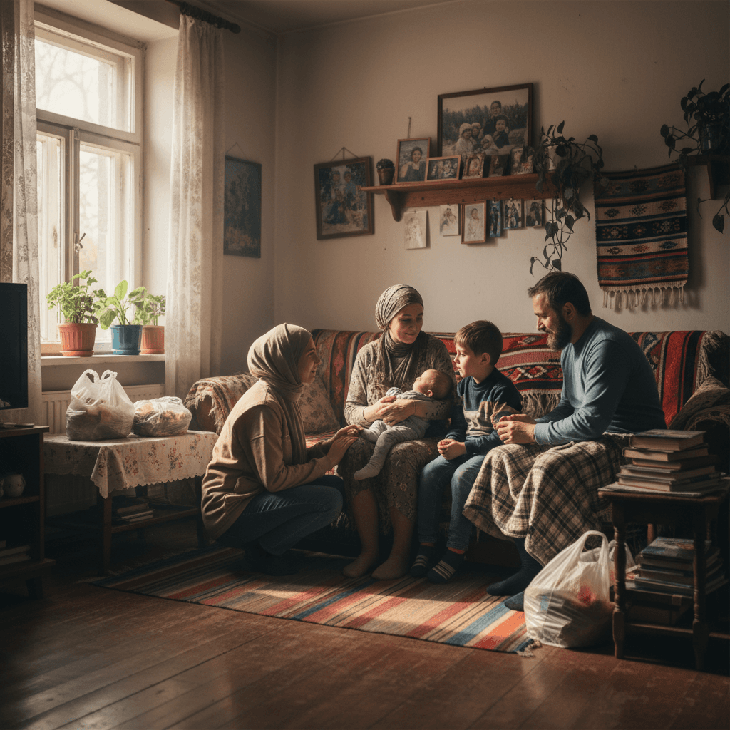 Volunteers providing direct support to a vulnerable family