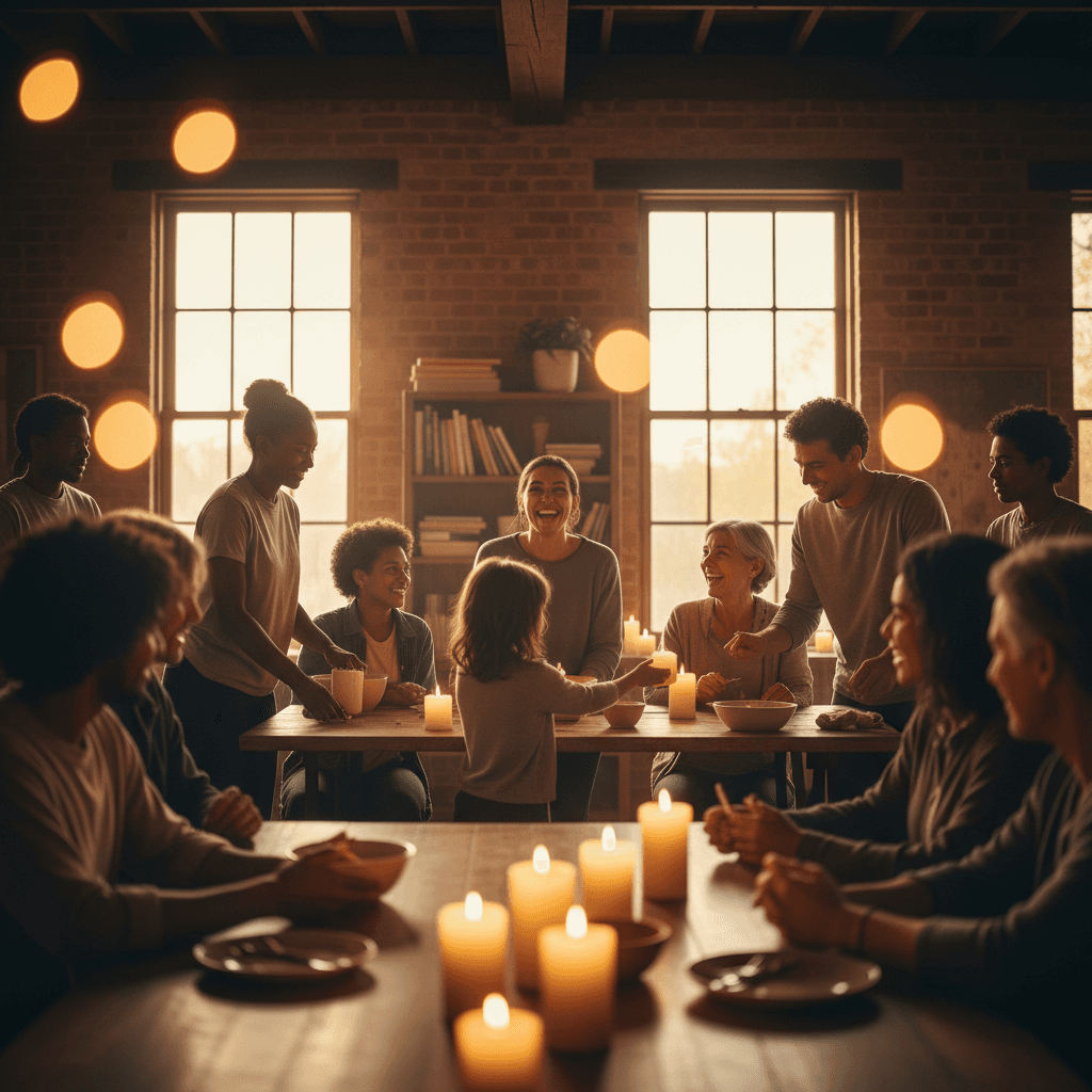 Volunteers collaborating with community members