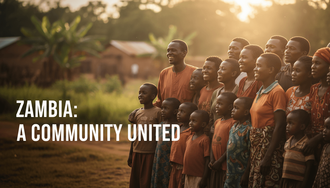 A community gathering in Zambia